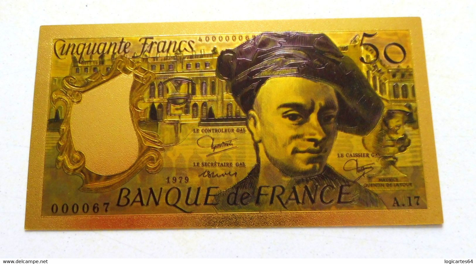 ★  BILLET POLYMER " OR " AVEC COULEURS DU 50 FRANCS QUENTIN DE LA TOUR ★ - 50 F 1976-1992 ''Quentin De La Tour''