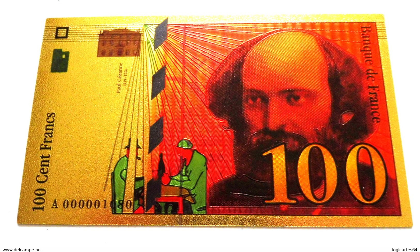 ★  BILLET POLYMER " OR " AVEC COULEURS DU 100 FRANCS CEZANNE ★ - 100 F 1997-1998 ''Cézanne''