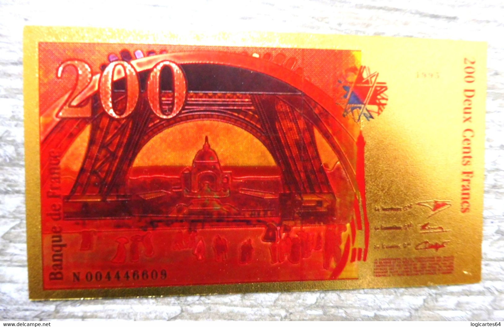 ★  BILLET POLYMER " OR " AVEC COULEURS DU 200 FRANCS EIFFEL ★ - 200 F 1995-1999 ''Eiffel''