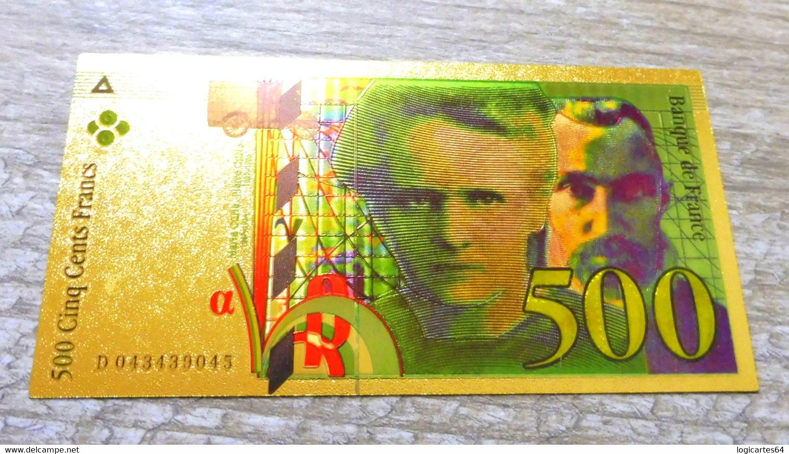 ★  BILLET POLYMER " OR " AVEC COULEURS DU 500 FRANCS PIERRE ET MARIE CURIE ★ - 500 F 1994-2000 ''Pierre En Marie Curie''