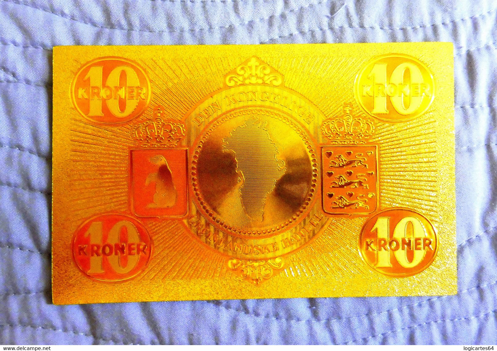 ★  GROENLAND : BILLET POLYMER " OR " AVEC COULEURS DU 10 KRONE ANNEES 50 ★ - Greenland