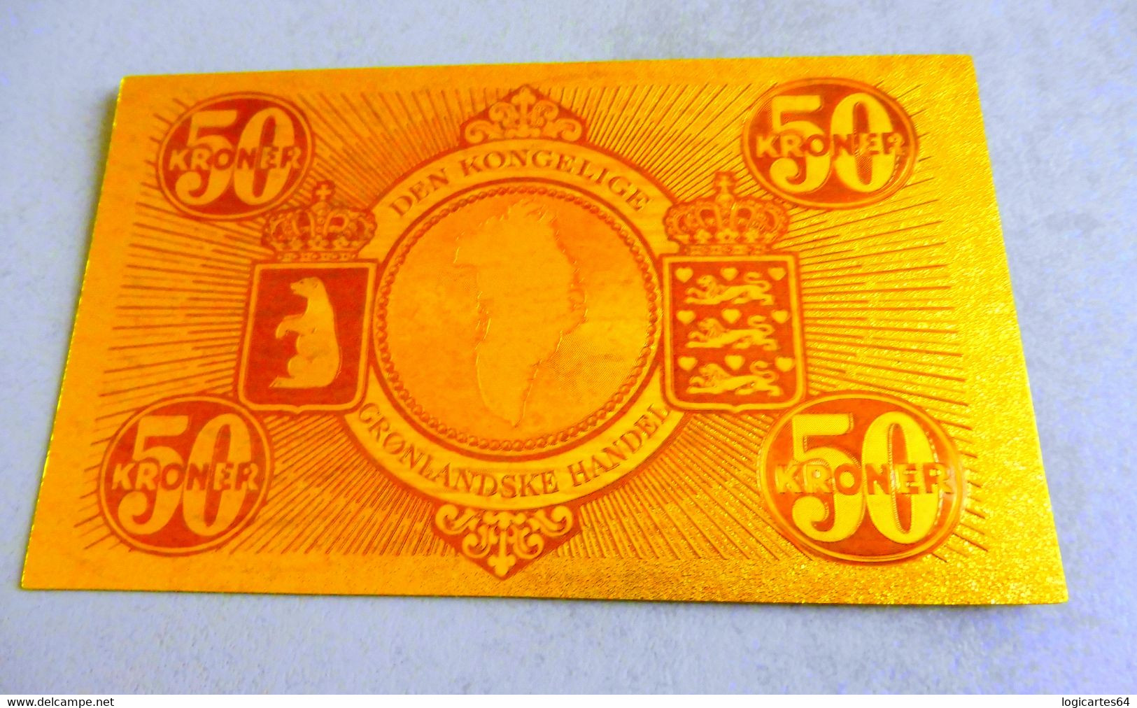 ★  GROENLAND : BILLET POLYMER " OR " AVEC COULEURS DU 50 KRONE ANNEES 50 ★ - Greenland