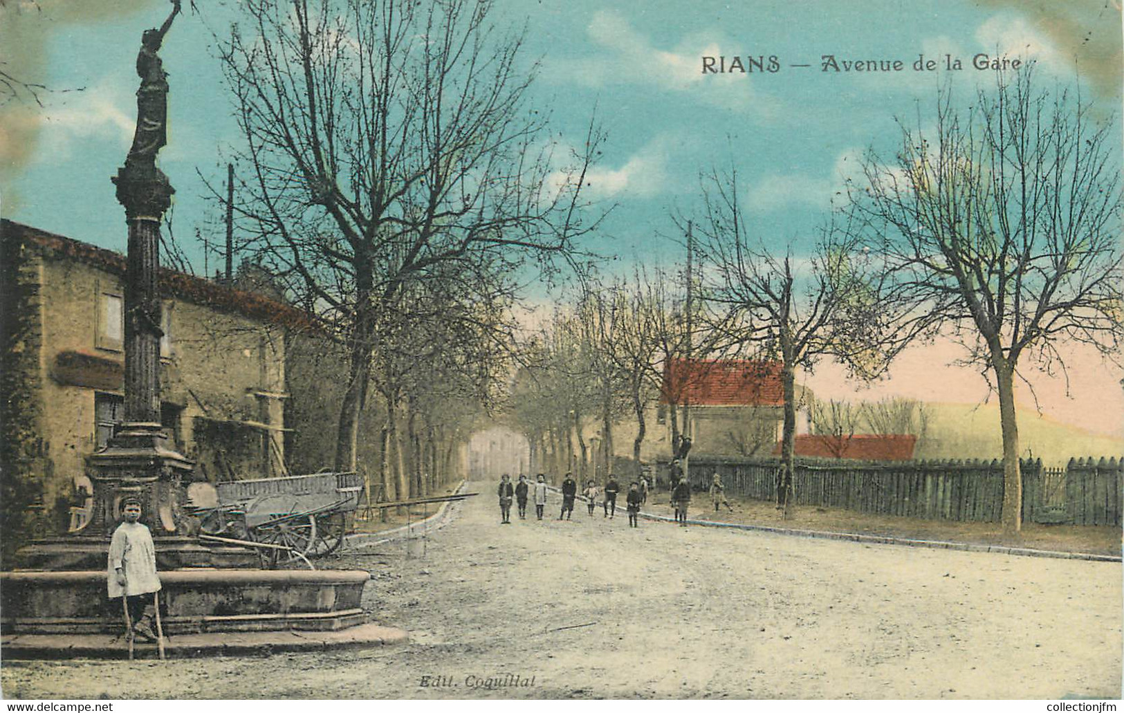 CPA FRANCE 83 " Rians, Avenue De La Gare" - Rians