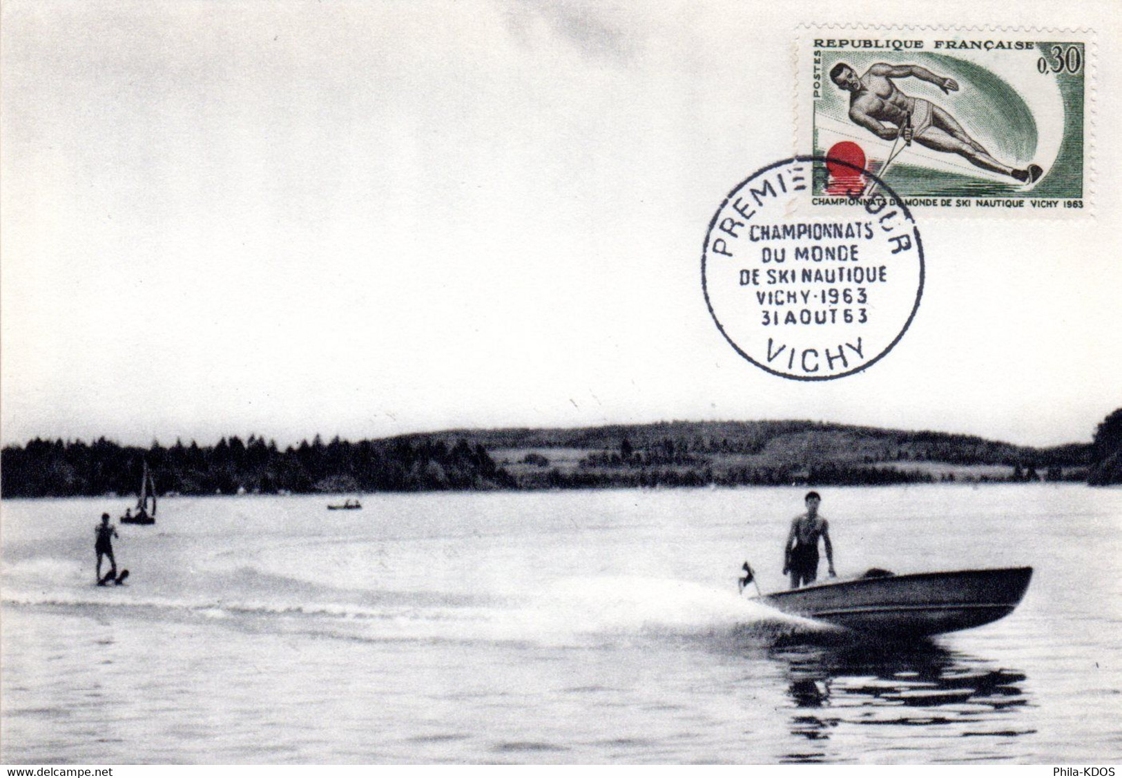 " CHAMPIONNATS DU MONDE DE SKI NAUTIQUE " Sur Carte Maximum De 1963. N° YT 1395. Parfait état CM - Waterski