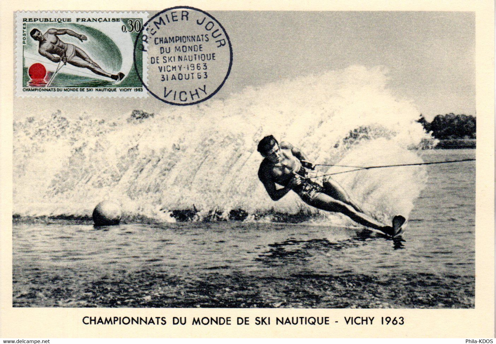 " CHAMPIONNATS DU MONDE DE SKI NAUTIQUE " Sur Carte Maximum De 1963. N° YT 1395. Parfait état CM - Wasserski