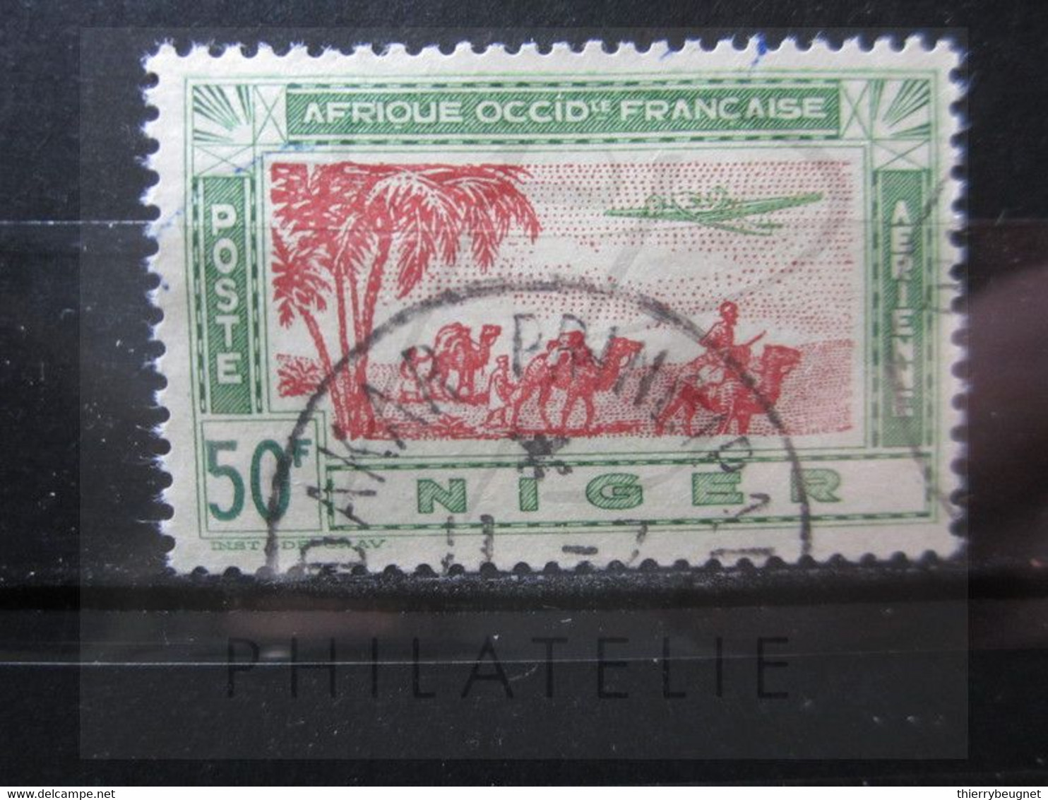 VEND BEAU TIMBRE DE POSTE AERIENNE DU NIGER N° 17 , OBLITERATION " DAKAR " !!! - Used Stamps