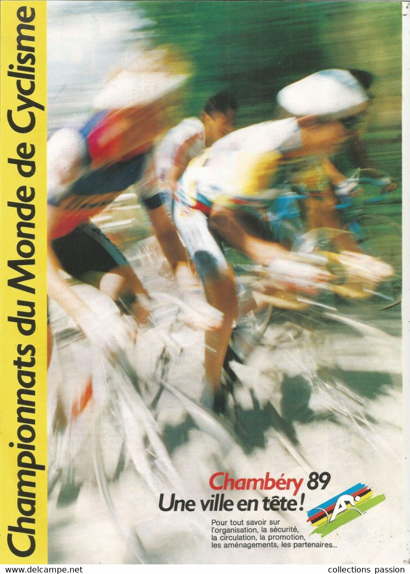 Publicité , Sports , Championnats Du Monde De CYCLISME ,CHAMBERY 1989 , 6 Pages , 5 Scans, Frais Fr 1.95 E - Advertising