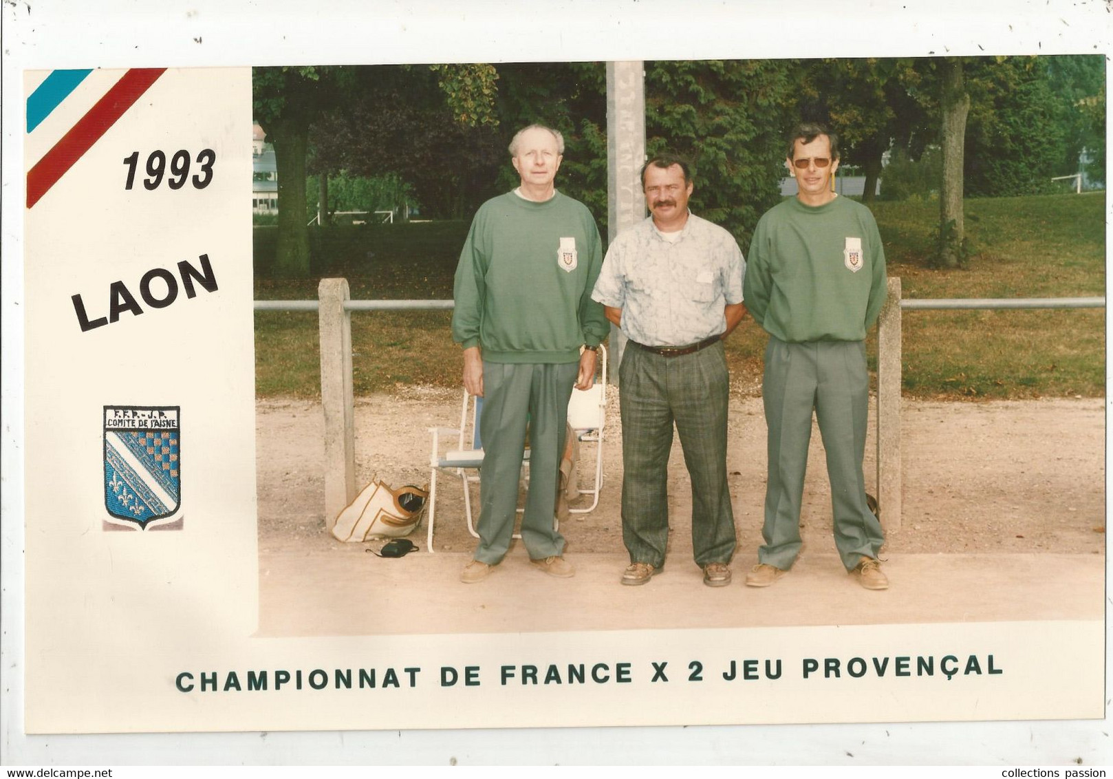 Photographie , 290 X 180 Mm , Sports ,  Championnat De France X 2 JEU PROVENCAL, 1993, LAON, Frais Fr 1.95 E - Sports