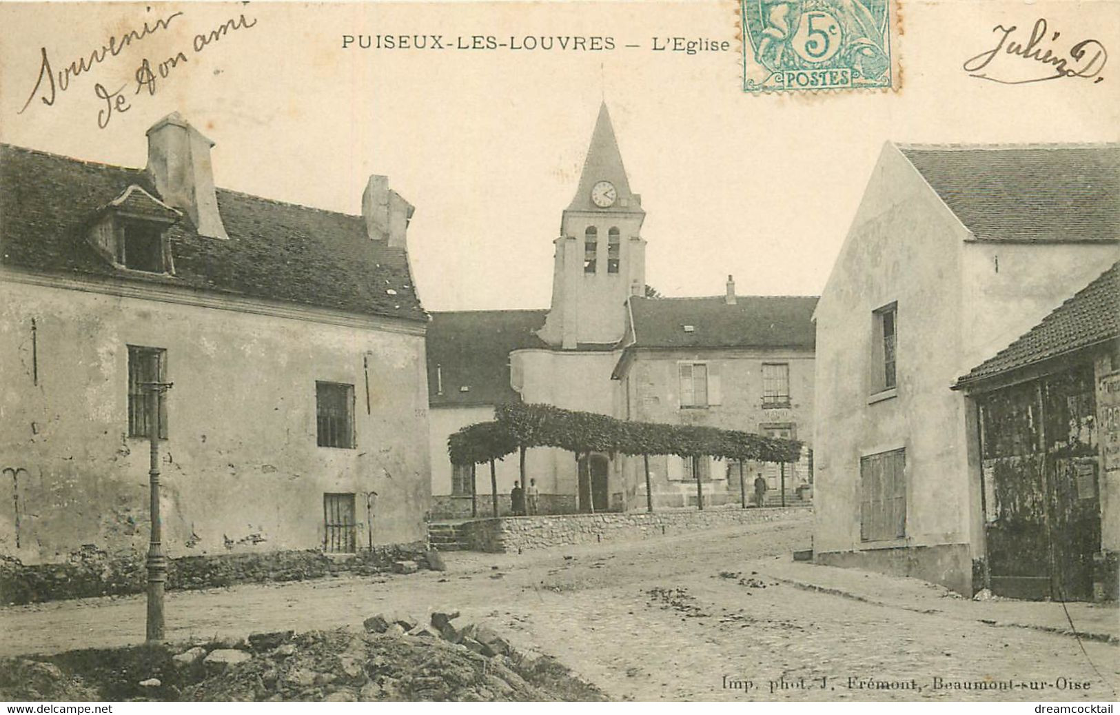 95 PUISEUX-LES-LOUVRES. L'Eglise 1905 - Puiseux En France