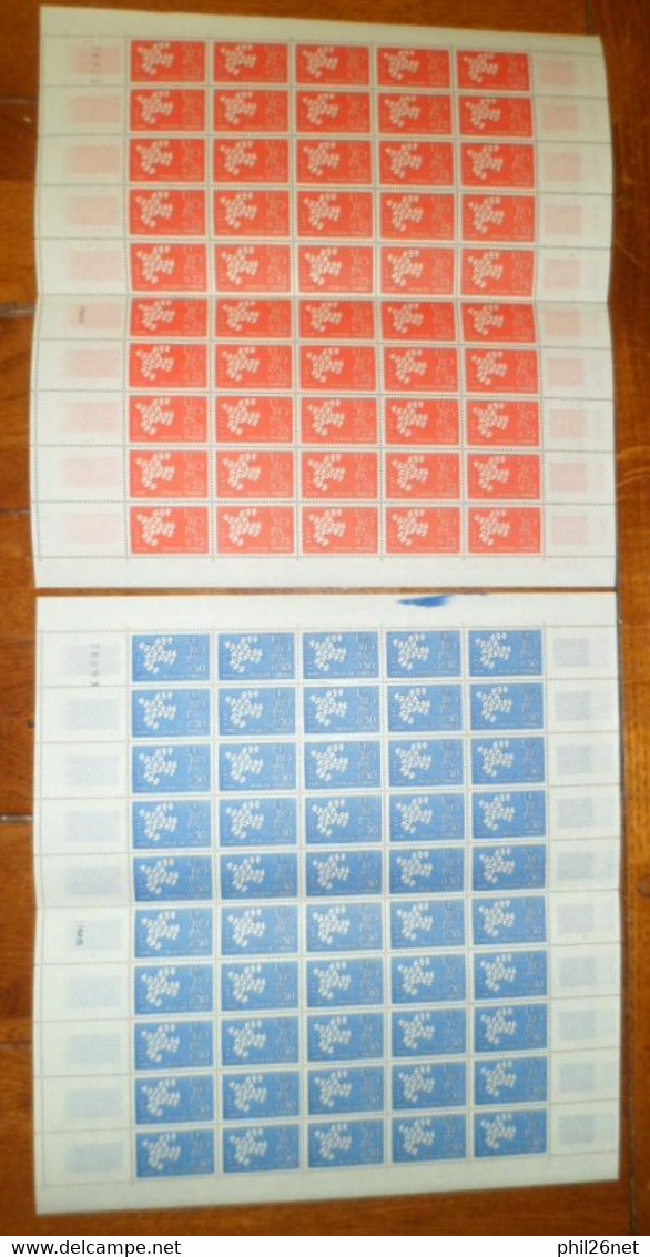 France Feuilles Entières N° 1309 Et 1310 Europa 1961  Neufs * * B/TB =MNH VF/VF   - 1961