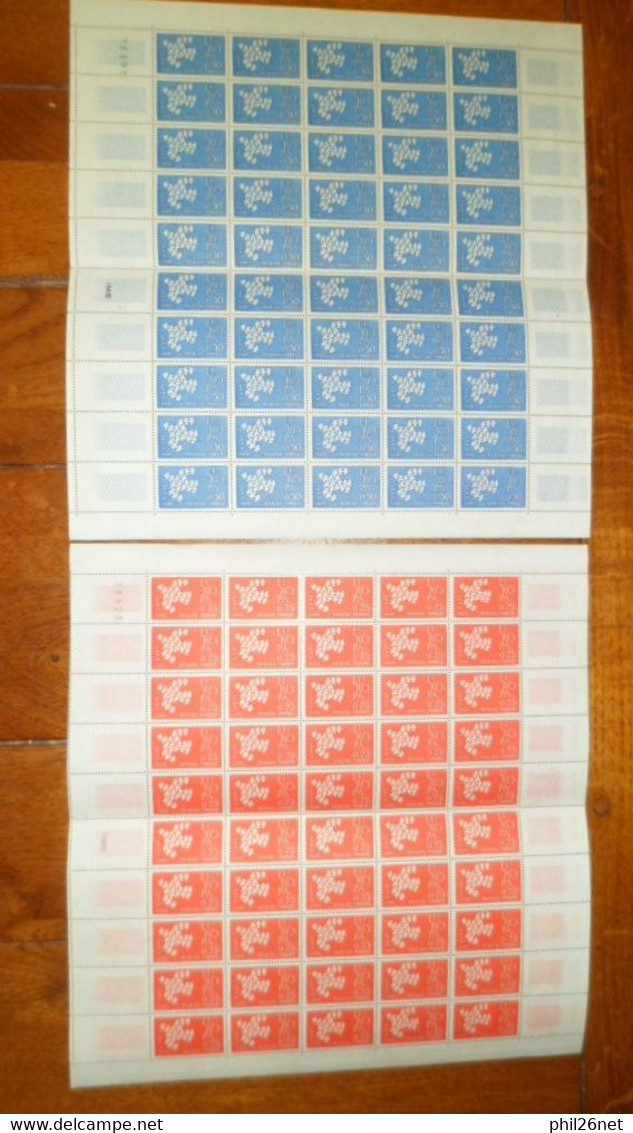 France Feuilles Entières N° 1309 Et 1310 Europa 1961  Neufs * * B/TB =MNH VF/VF   - 1961