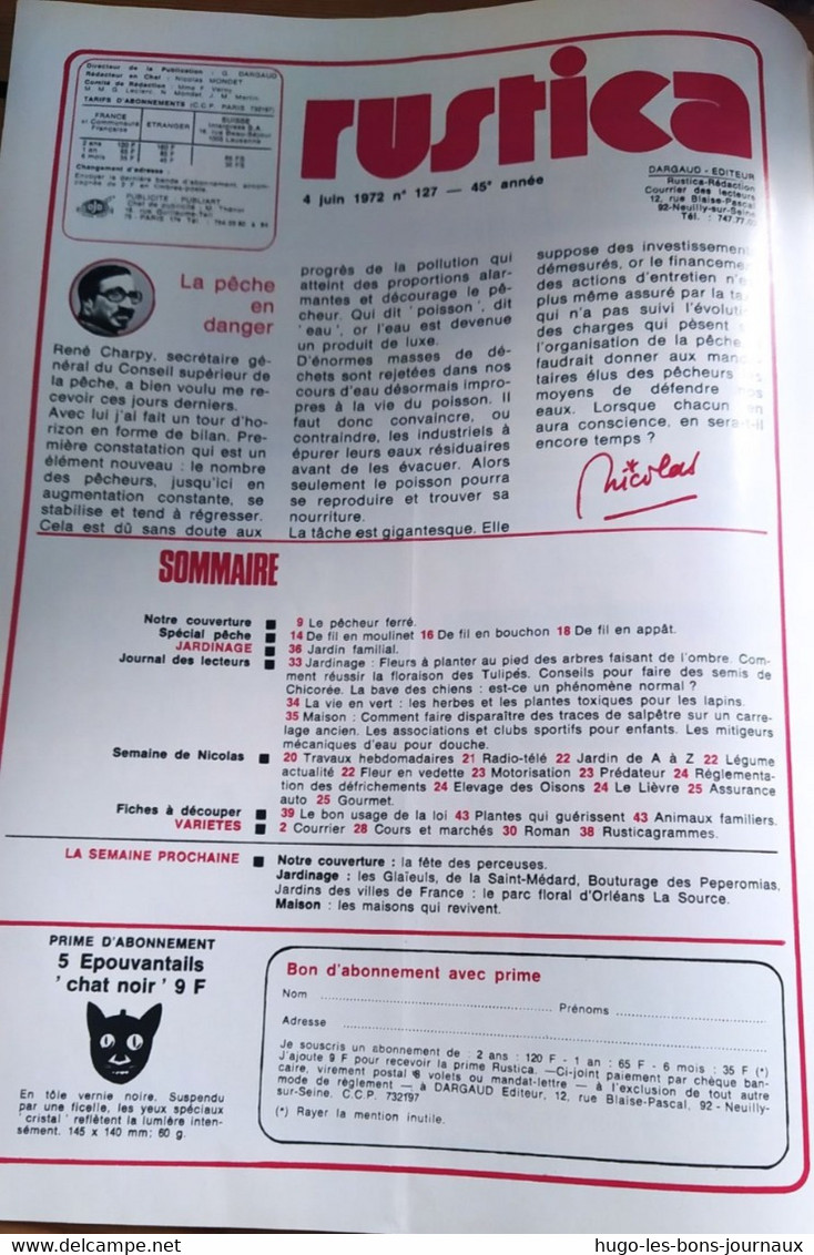 Rustica_N°127_4 Juin 1972_spécial Pêche_l'attirail Du Pêcheur_les Ficelles Du Bord De L'eau - Tuinieren