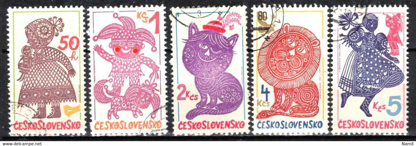 Tchécoslovaquie 1980 Mi 2578-82 (Yv 2404-8), Obliteré, - Usados