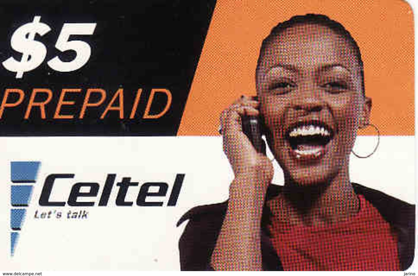 Zambia, Celtel Prepaid $5, Girl, Used - Sambia