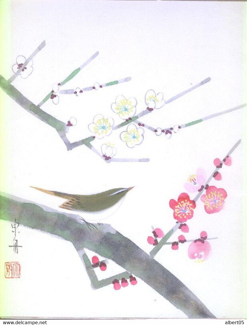 Estampe Japonaise - Oiseau  - Fleurs - Art Asiatique