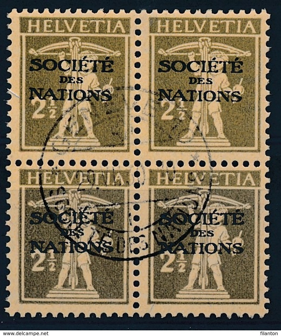 HELVETIA - Dienstmarken/Timbres De Service: S.D.N.- Mi Nr 26x (Viererblock) - Gest./obl. - Dienstzegels