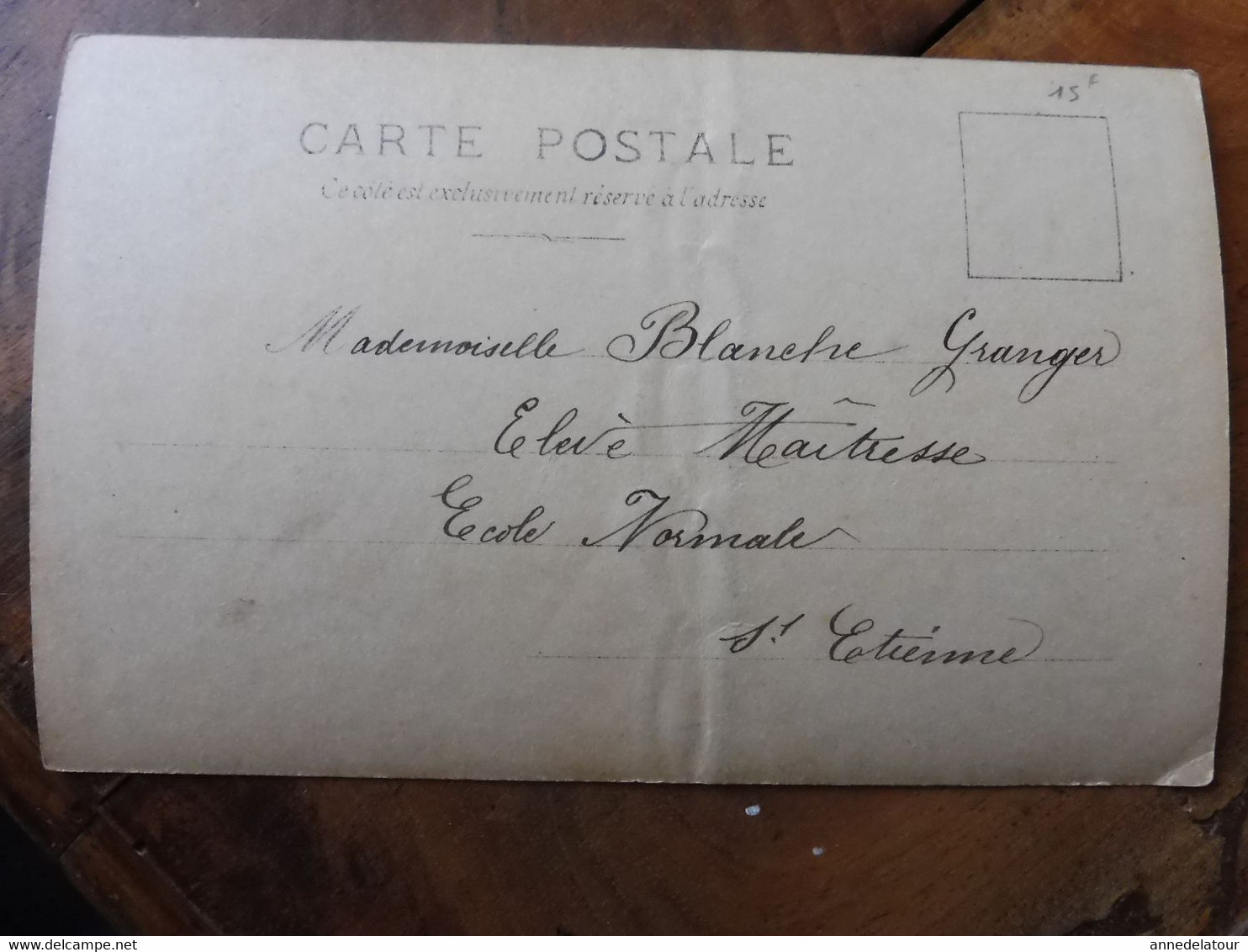 CPA  Sarah Bernhardt (photo) écrite le 9 Fév 1903 à Mlle Blanche Granger, élève-maitresse à Ecole Normale de St-Etienne