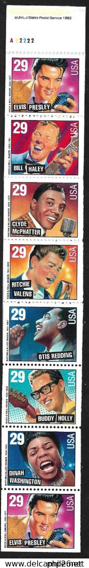 USA Carnet Scott N°2737a Rock & Roll Et Rhythm & Blues Neuf * * B/ TB = MNH F/VF Voir Scans  - 1981-...