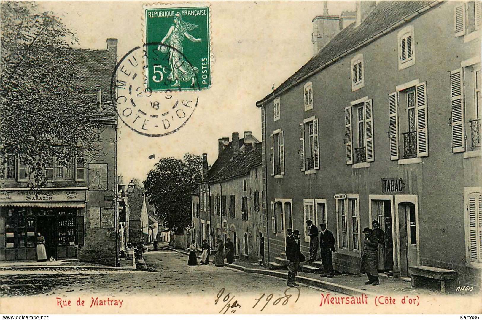 Mersault * Débit De Tabac Tabacs Coiffeur , Rue De Martray * Commerce Magasin SARAZIN - Meursault