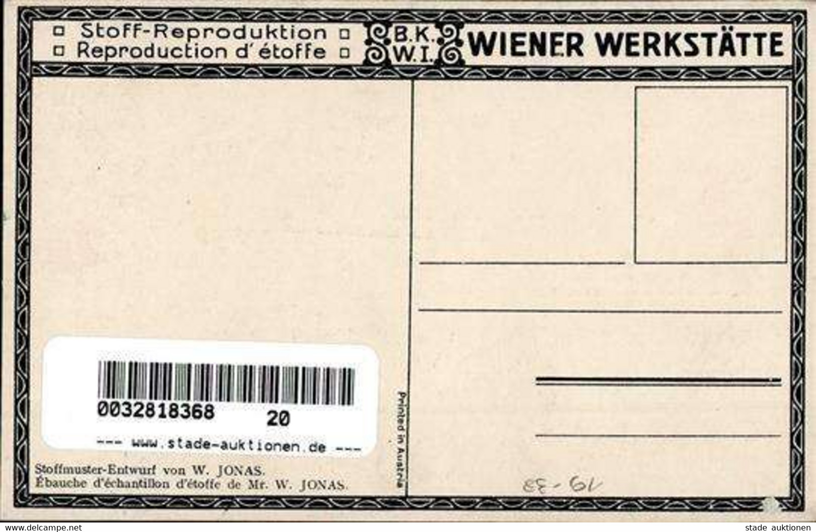 Wiener Werkstätte Jonas, W. Stoffmuster Judaika Neujahr I-II Judaisme Bonne Annee - Andere & Zonder Classificatie