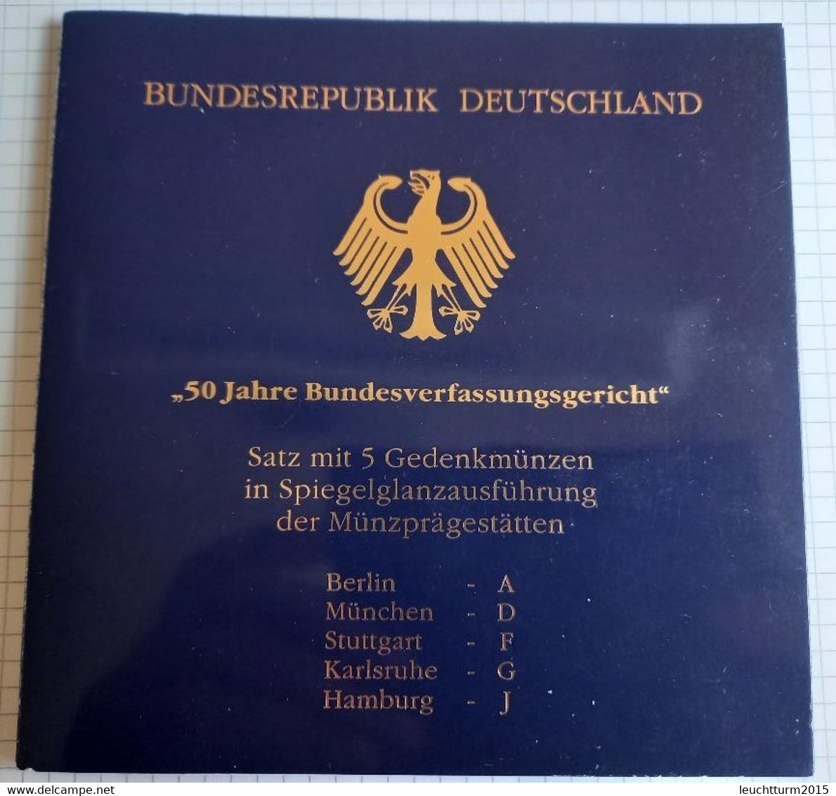 BR DEUTSCHLAND - SET 50 JAHRE BUNDESVERFASSUNGSGERICHT 2001 SPIEGELGLANZ  /Q346 - Gedenkmünzen