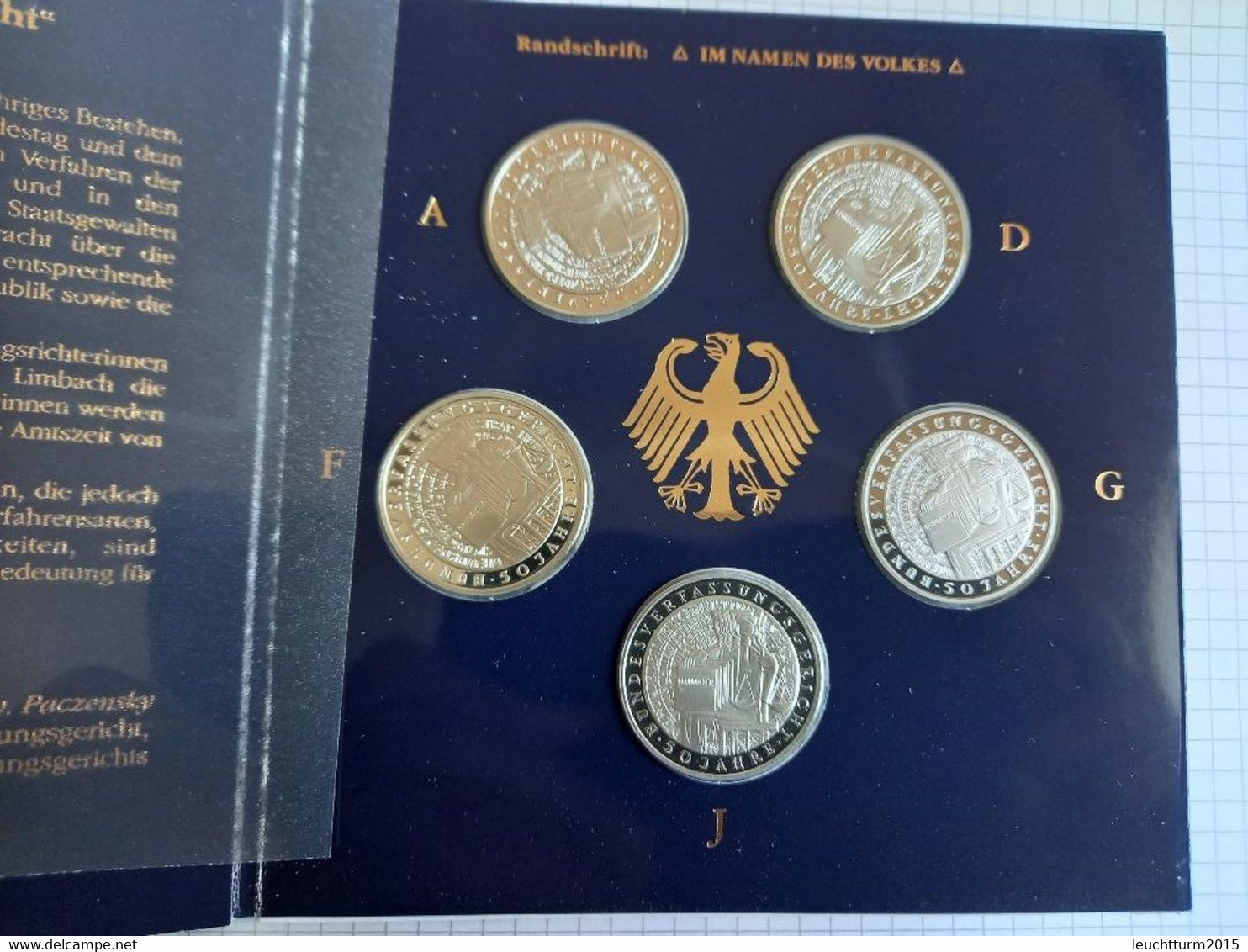 BR DEUTSCHLAND - SET 50 JAHRE BUNDESVERFASSUNGSGERICHT 2001 SPIEGELGLANZ  /Q346 - Commemorative