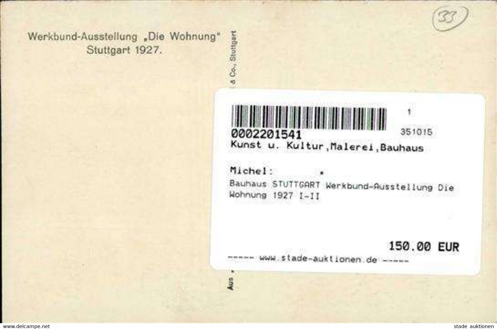 Bauhaus STUTTGART Werkbund-Ausstellung Die Wohnung 1927 I-II Expo - Sonstige & Ohne Zuordnung