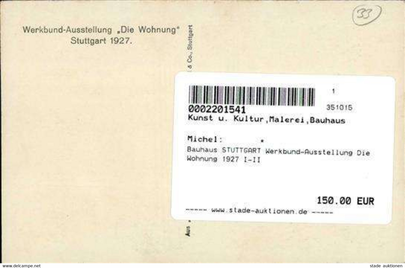 Bauhaus STUTTGART Werkbund-Ausstellung Die Wohnung 1927 I-II Expo - Otros & Sin Clasificación