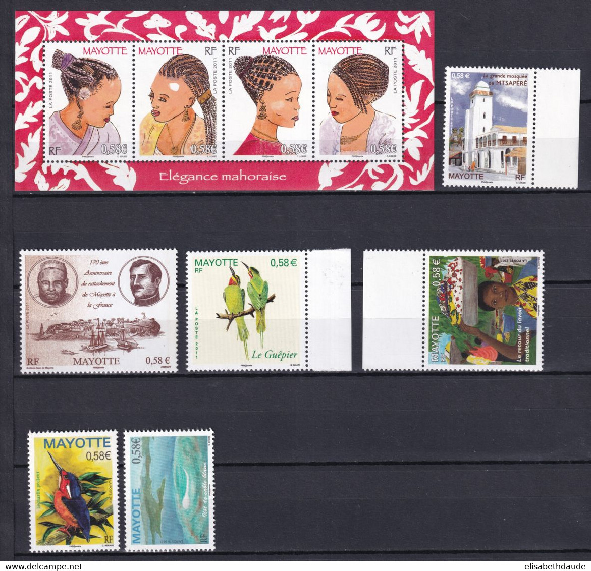 MAYOTTE - ANNEE 2011 INCOMPLETE YVERT N° 241/ 250 * MNH - VALEUR FACIALE = 5.8 EUR - Unused Stamps
