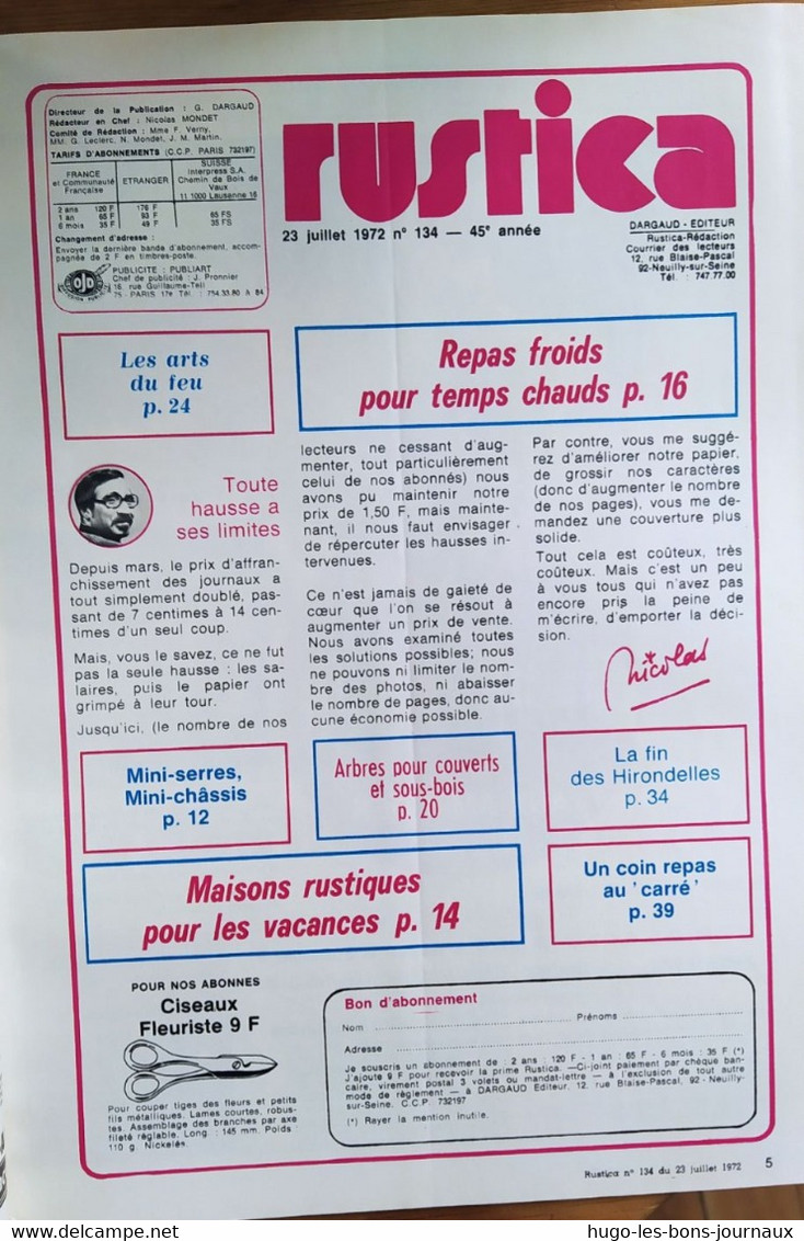 Rustica_N°133_16 Juillet 1972_des Marquises En Veranda:la Maison De  Verre_les Algues Miracles - Jardinage