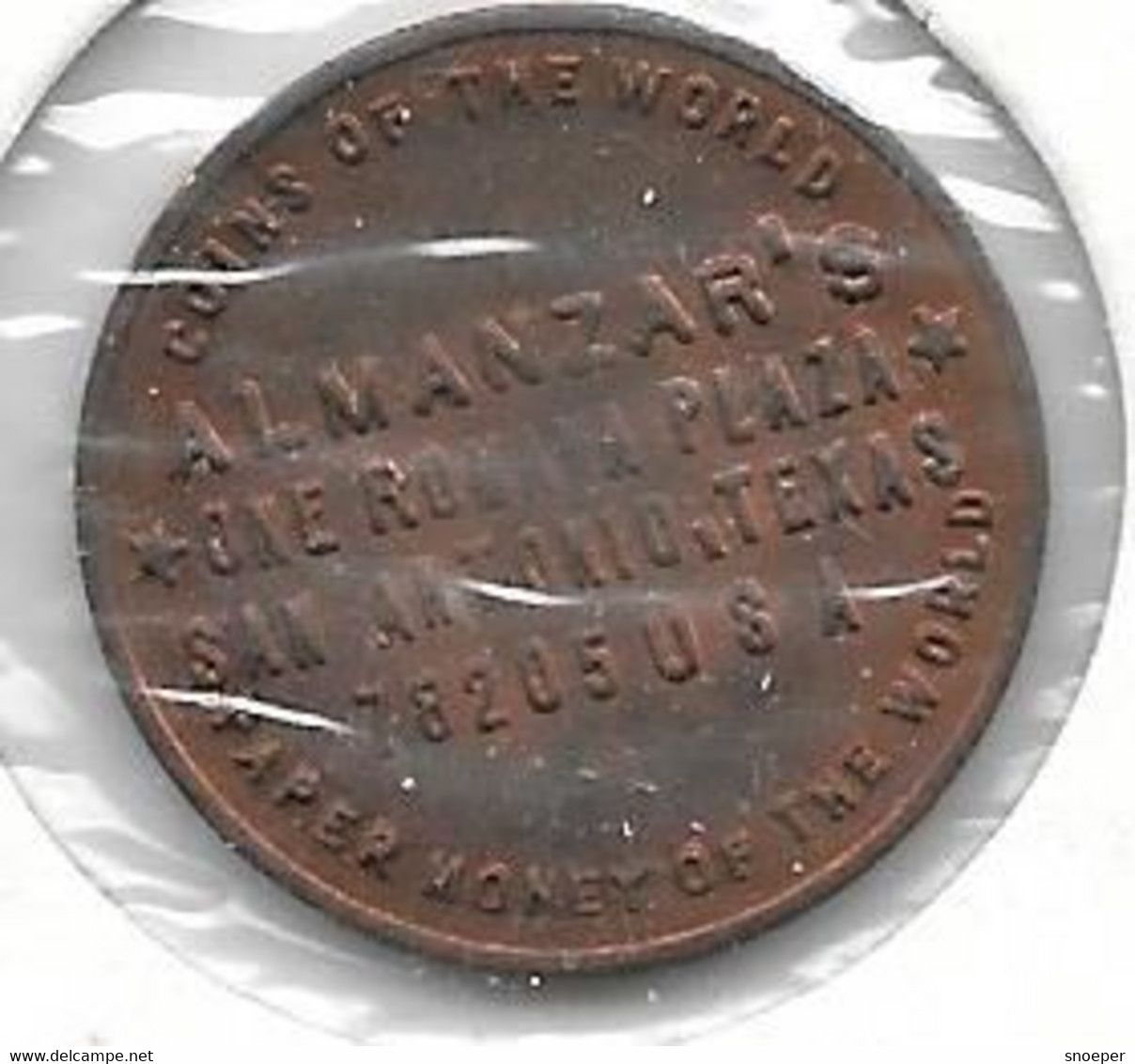 *usa 1 Cent Token Almazar Coin Shop 1976 - Professionals/Firms