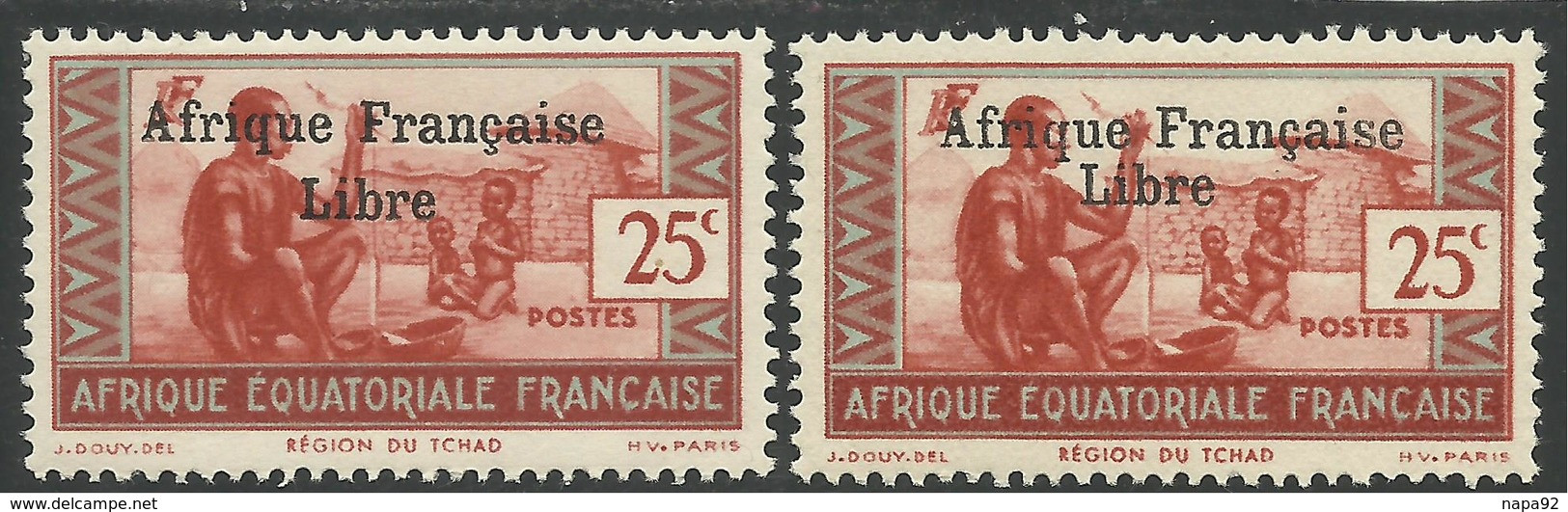 AFRIQUE EQUATORIALE FRANCAISE - AEF - A.E.F. - 1941 - YT 163** - VARIETE SURCHARGE ESPACEE DE 3,5 Mm - Unused Stamps