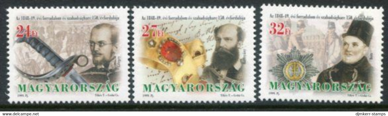 HUNGARY 1999 Freedom Fighters Of 1848 MNH / **..  Michel 4529-31 - Neufs