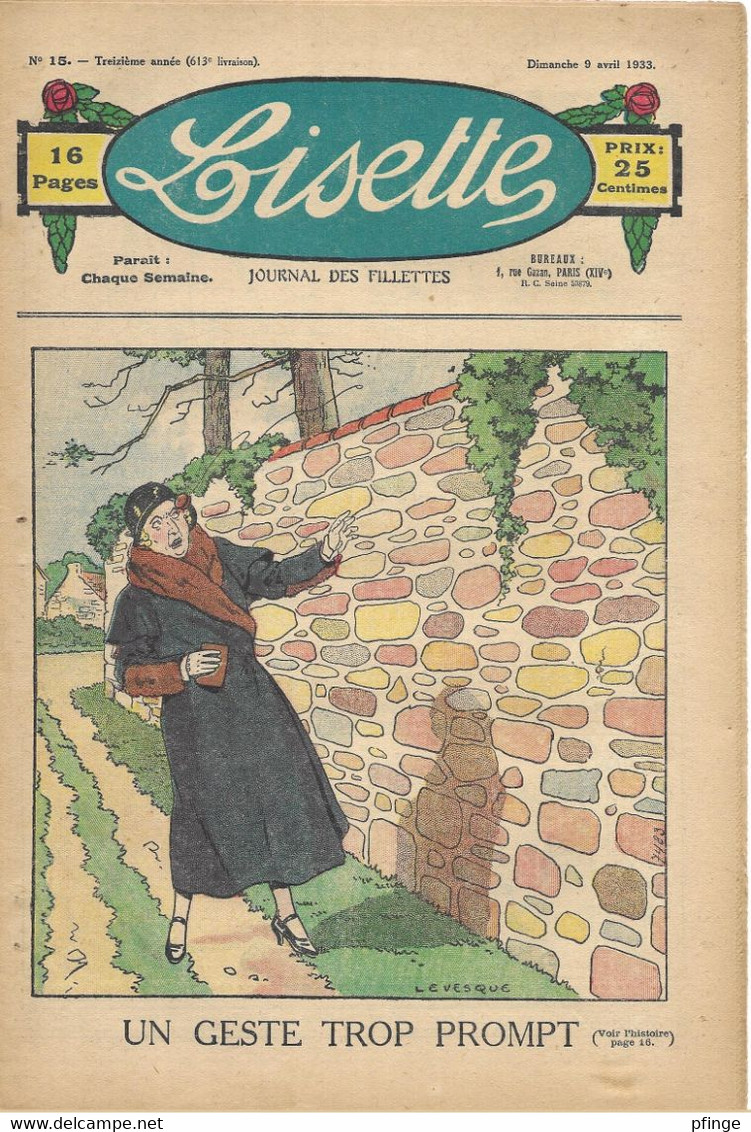 Lisette N°613 Du 9 Avril 1933 - Lisette