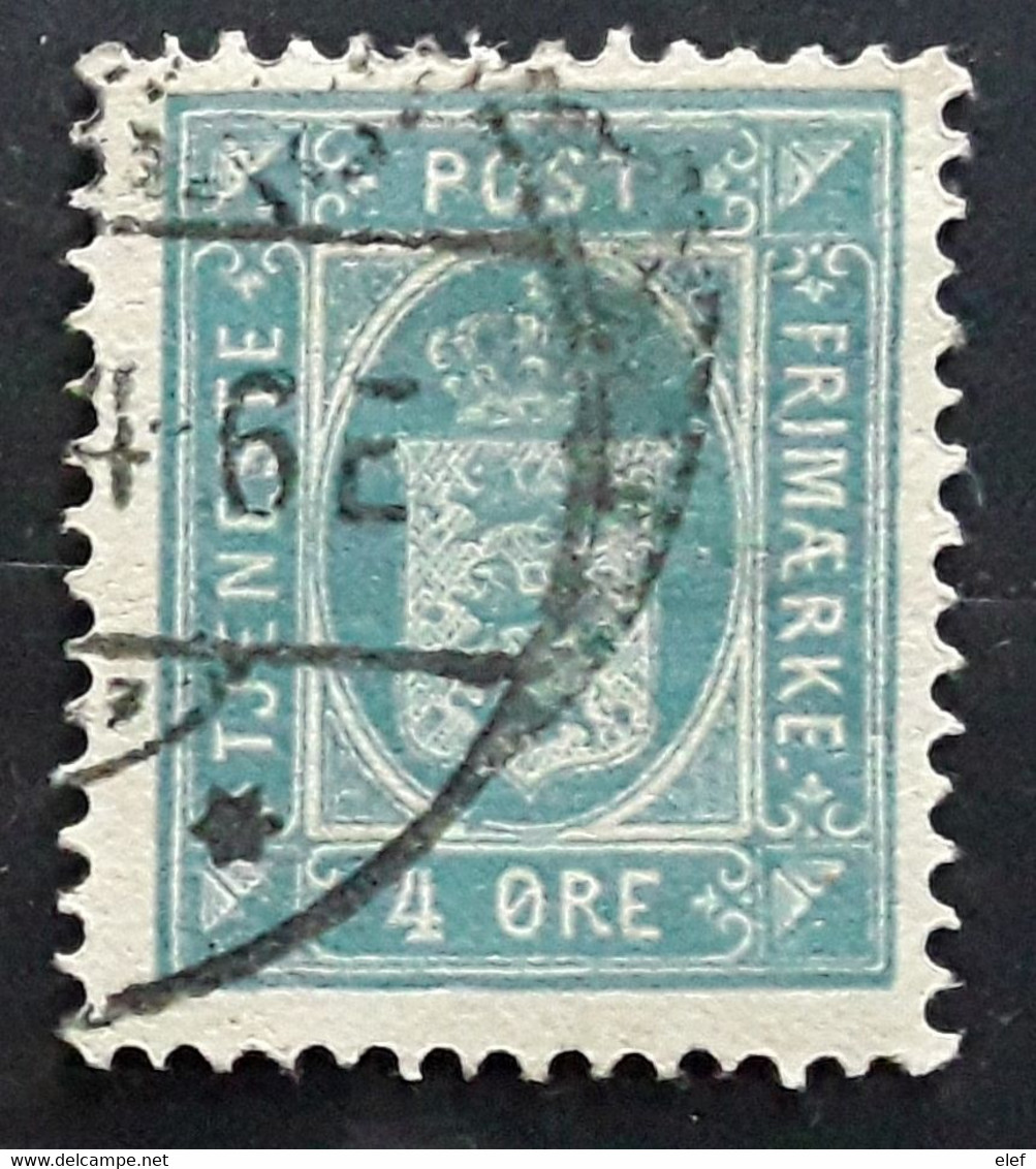 DANMARK DANEMARK 1875, Timbre De Service Yvert No 6B , 4 Ore Bleu D 14  , Obl TB - Service