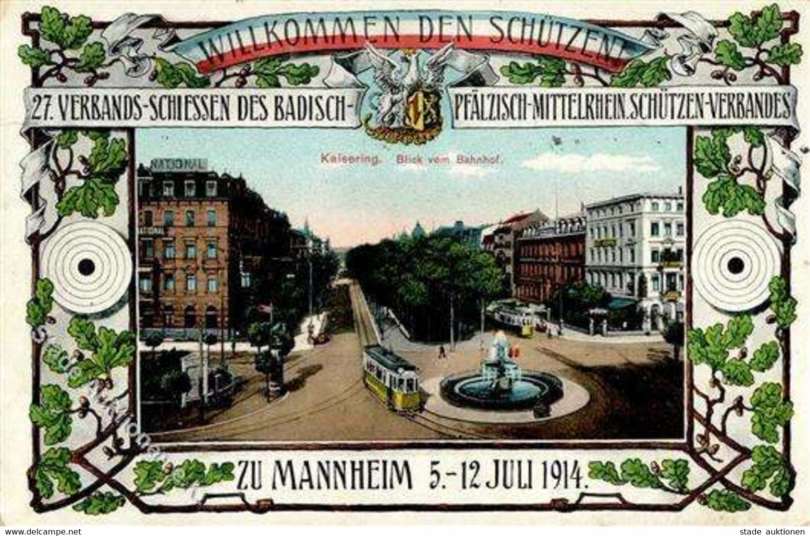 Schützenfest Mannheim (6800) 27. Verbandsschießen 1914 I-II - Olympische Spelen