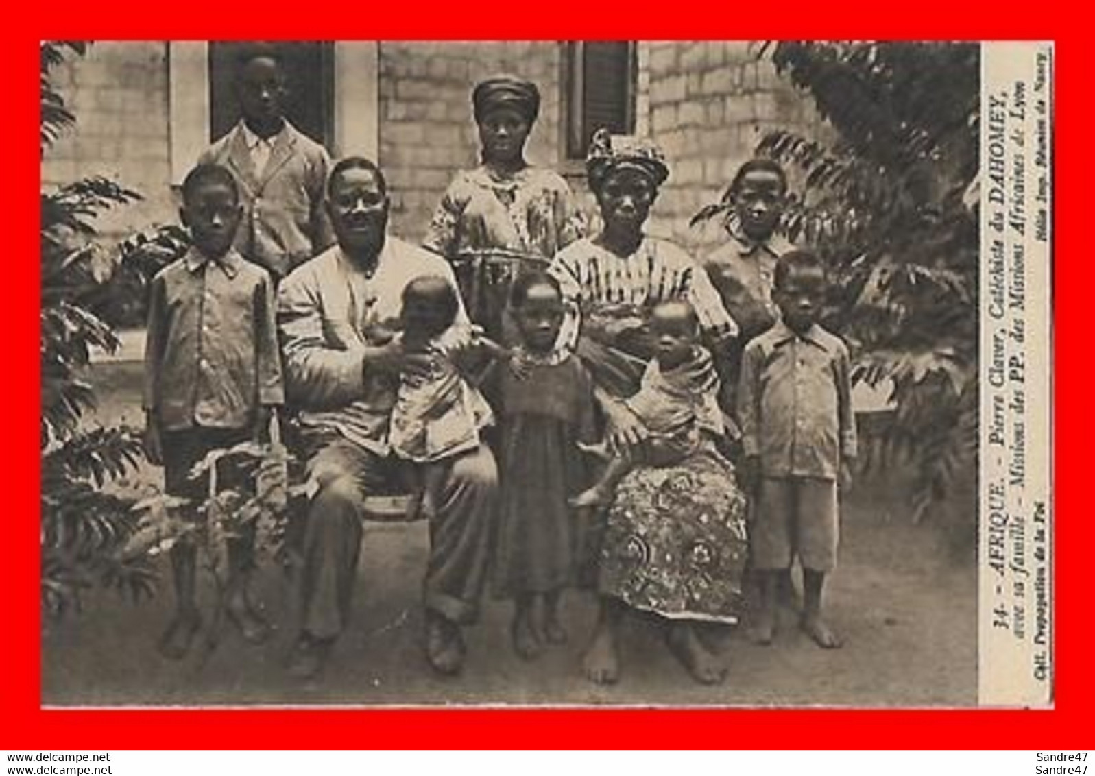 CPA DAHOMEY. (Afrique). Pierre Claver, Catéchiste Du Dahomey, Avec Sa Famille. ..*4636 - Dahomey