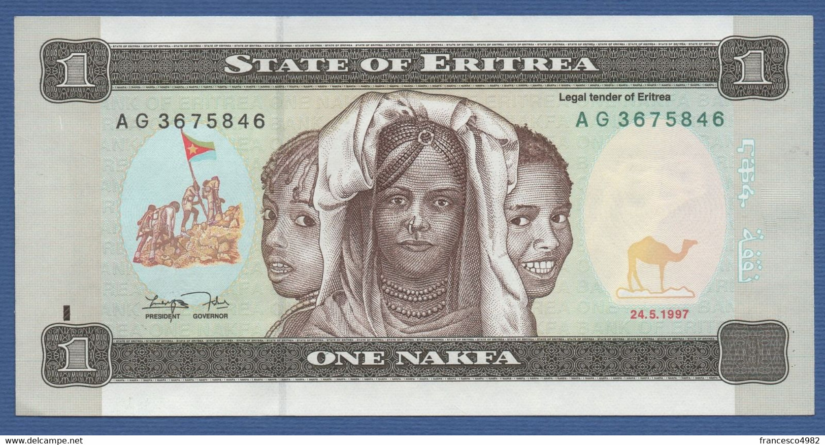 ERITREA - P.1a – 1 Nakfa 1997 - UNC Prefix AG - Erythrée