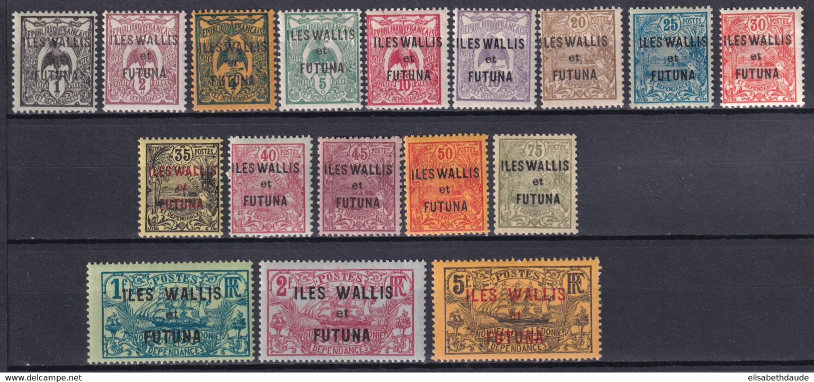 WALLIS ET FUTUNA - 1920 - YVERT N°1/17 * MLH - COTE = 54 EUR - Unused Stamps