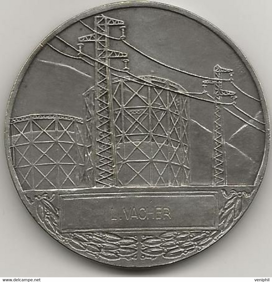 MEDAILLE BRONZE ARGENTE - ELECTRICITE DE FRANCE ET GAZ DE FRANCE  -GRAVEUR H. DROPSY - Professionnels / De Société