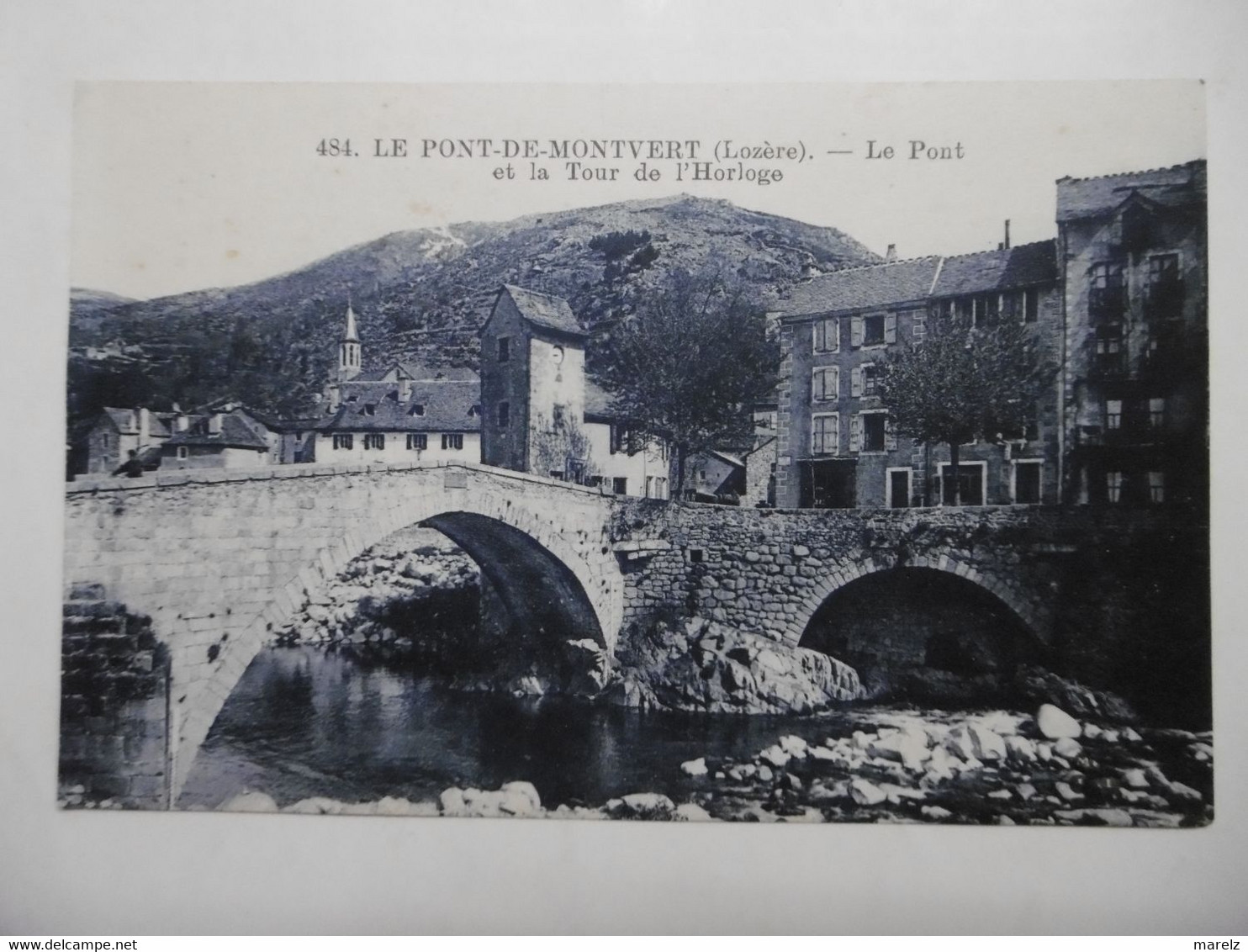 LE PONT DE MONTVERT Le Pont Et La Tour De L'Horloge - CPA Sépia Bleuté 48 LOZERE - Le Pont De Montvert