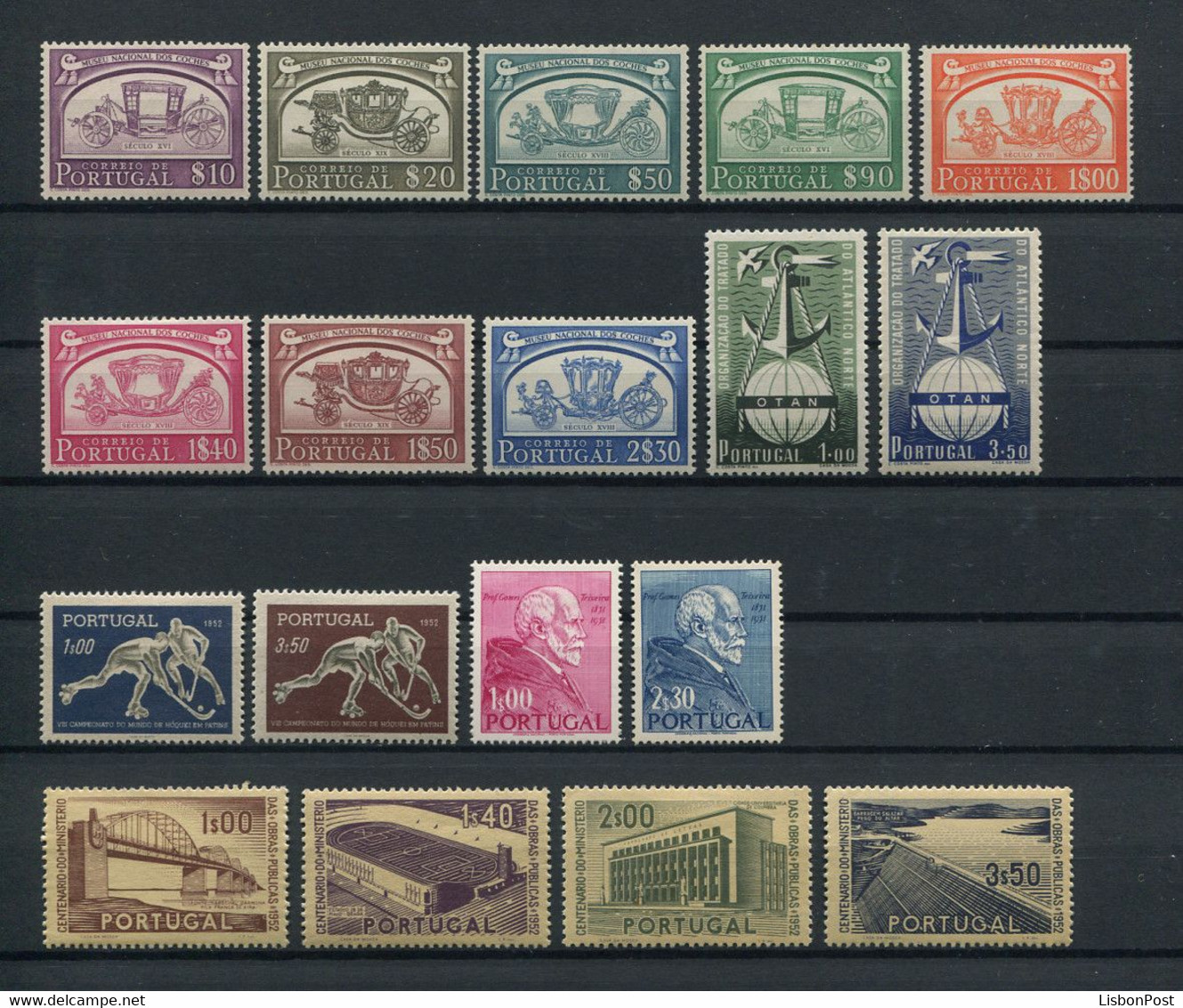 1952 Portugal Complete Year MH Stamps. Année Compléte Timbres Neuf Avec Charnière. Ano Completo Novo Com Charneira. - Ganze Jahrgänge