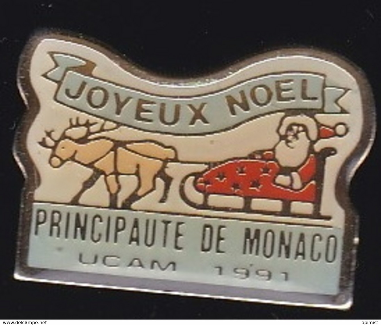 70678-Pin's-Monaco.UCAM.père Noel.Traineau. - Kerstmis
