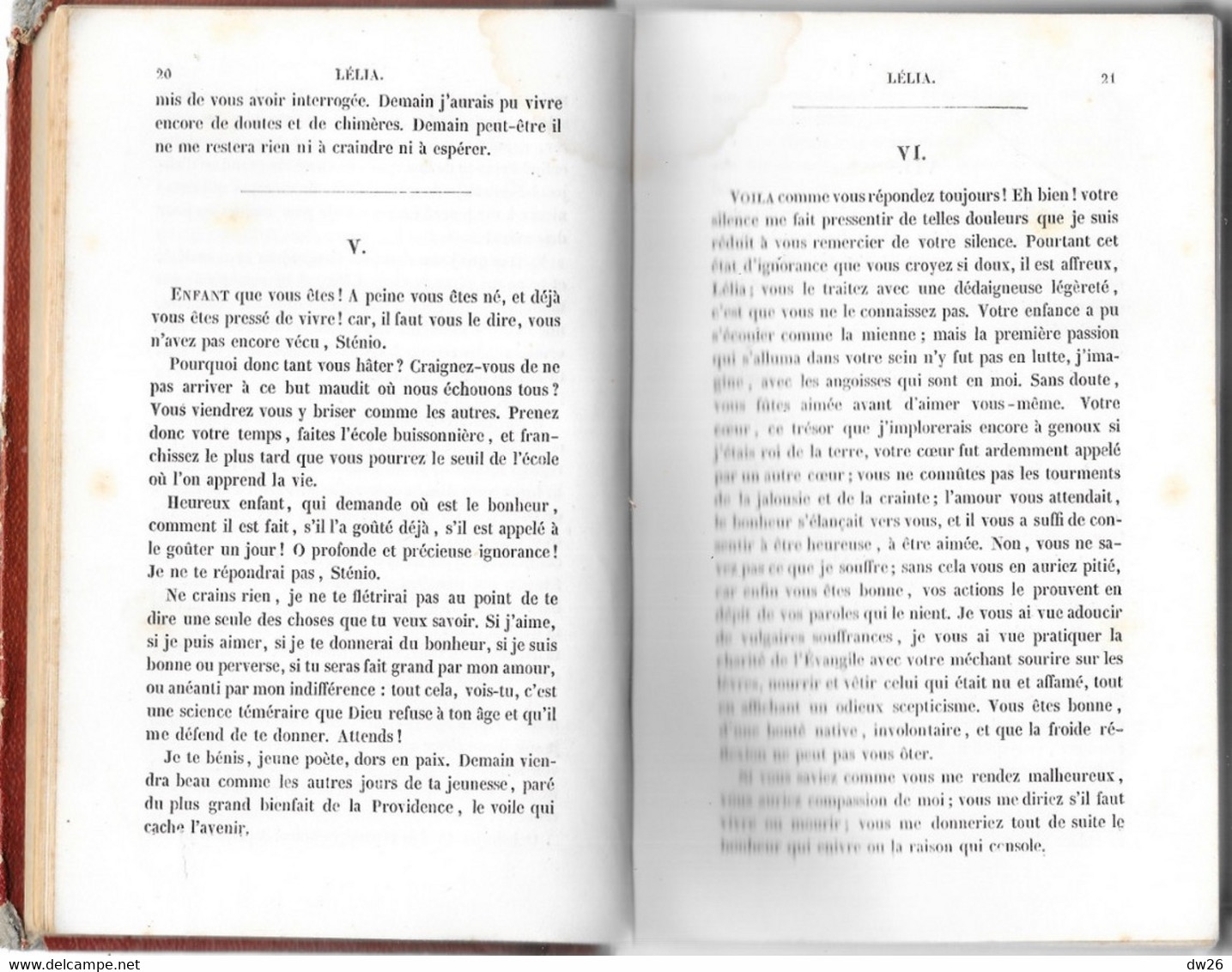 George Sand: Lélia Et Spiridion En 2 Volumes (tome 6 Et 7) 1842 - Nouvelle Edition Perrotin, Paris (Morceaux Inédits) - 1801-1900