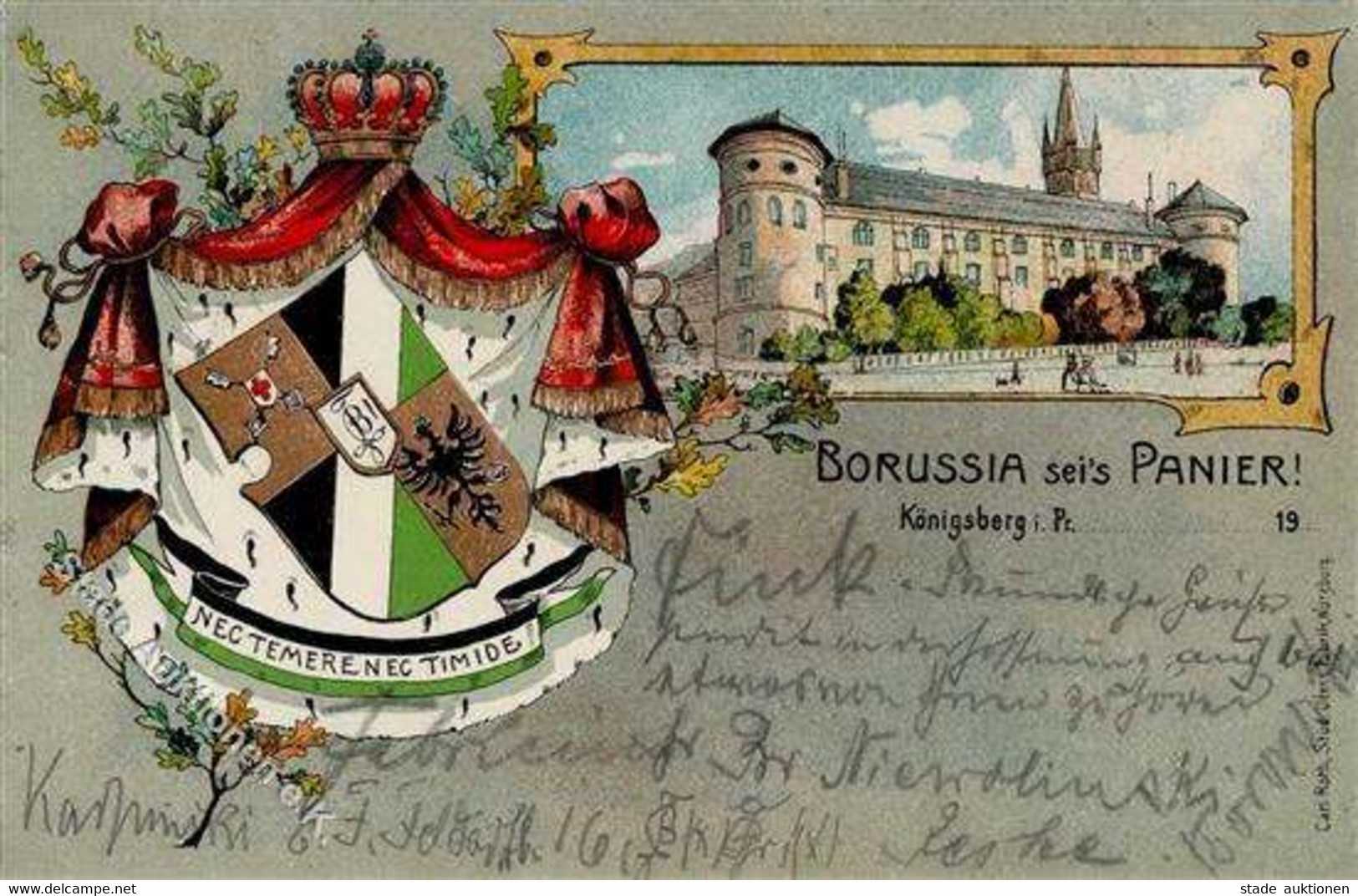 Königsberg Russische Föderation Borussia Seis Panier Studentika  Lithographie 1907 I-II - Russia