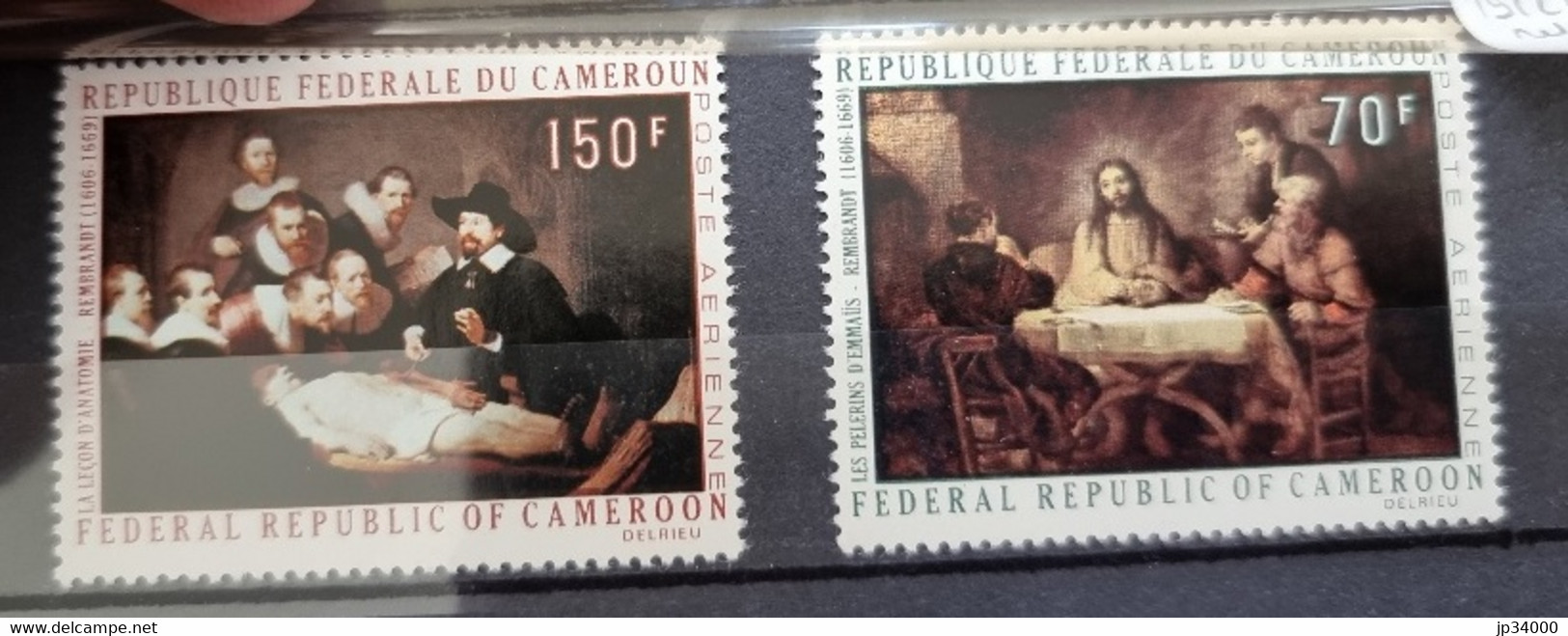 CAMEROUN Peinture, Painting, REMBRANDT, Yvert N° PA 169/70 ** MNH - Rembrandt