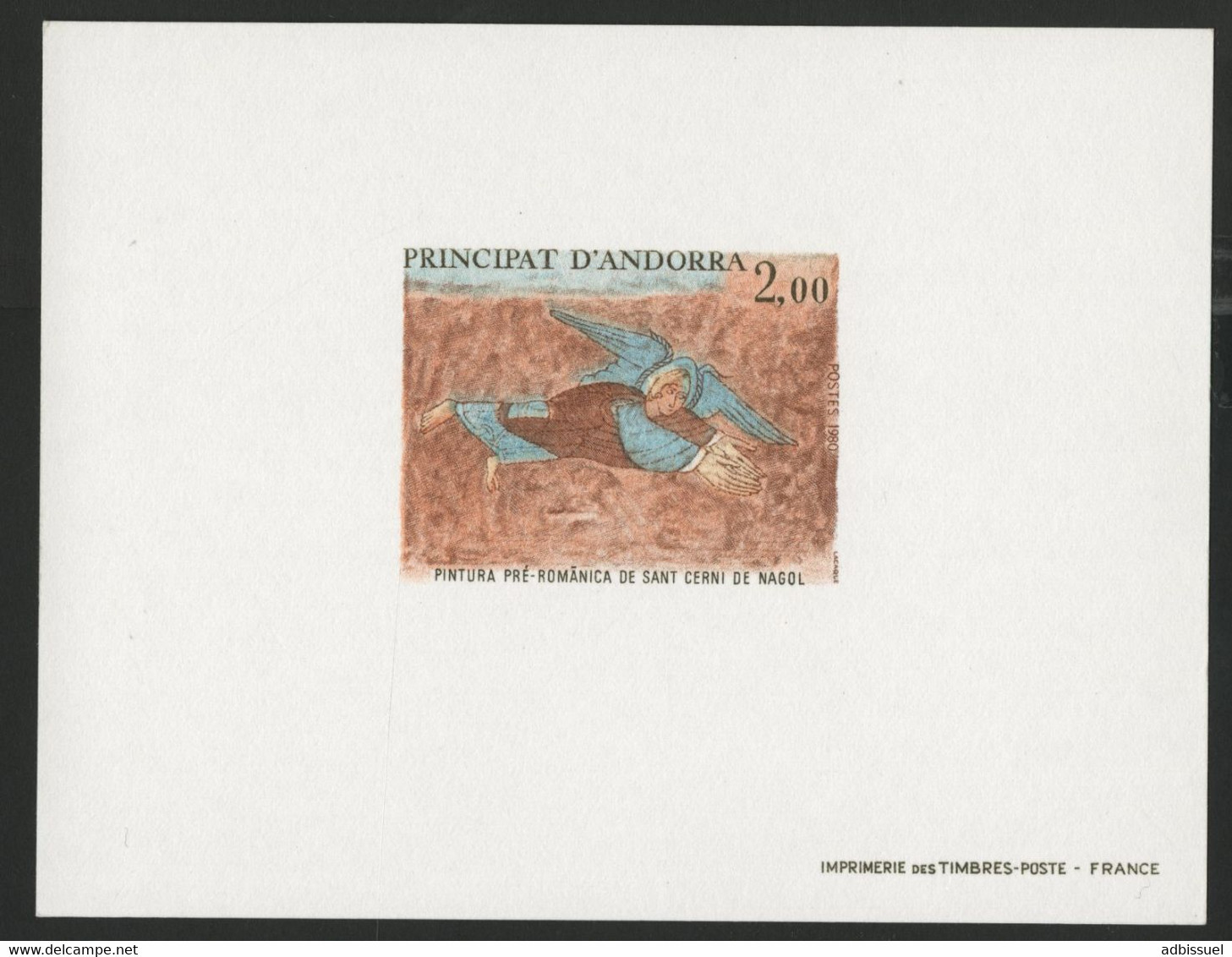 ANDORRE N° 290 EPREUVE DE LUXE 2 Fr FRESQUE DE L'EGLISE DE SAINT CERNI. TB - Unused Stamps