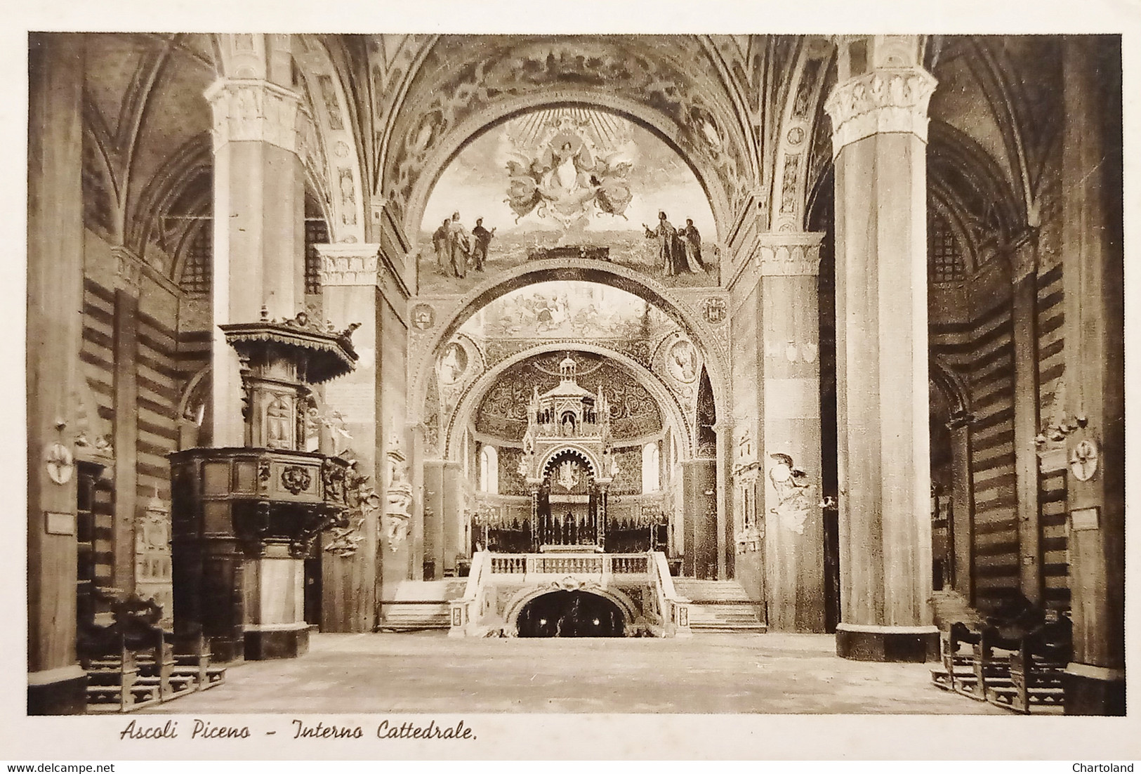 Cartolina - Ascoli Piceno - Interno Cattedrale - 1940 Ca. - Ascoli Piceno