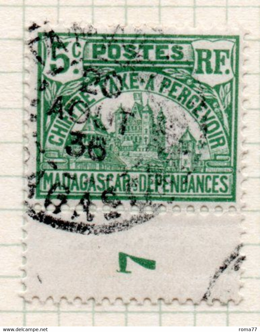 37CRT158 - MADAGASCAR 1908 , Segnatasse Yvert N. 10 Usato - Impuestos