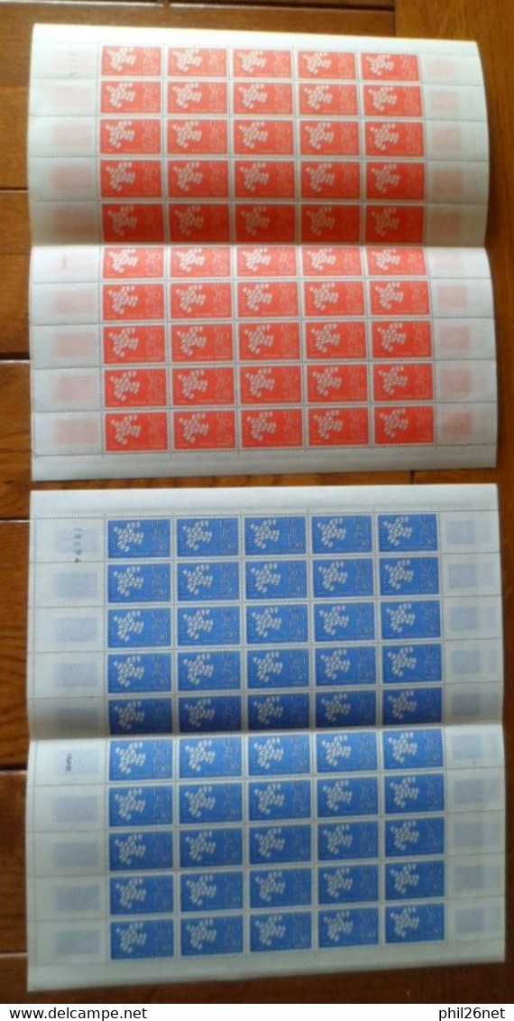 France Feuilles Entières N° 1309 Et 1310 Europa 1961  Neufs * * B/TB =MNH VF/VF - Full Sheets